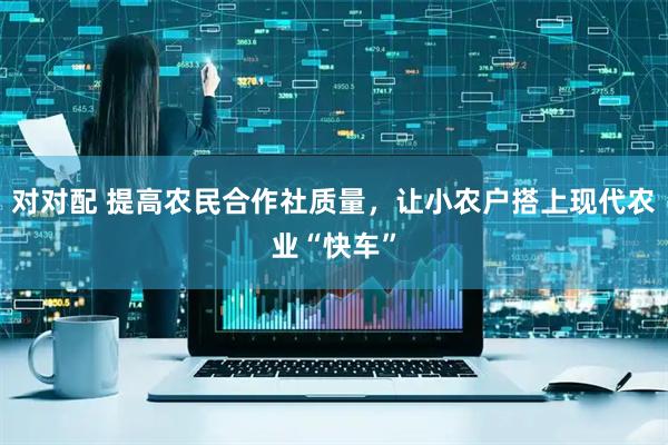对对配 提高农民合作社质量，让小农户搭上现代农业“快车”