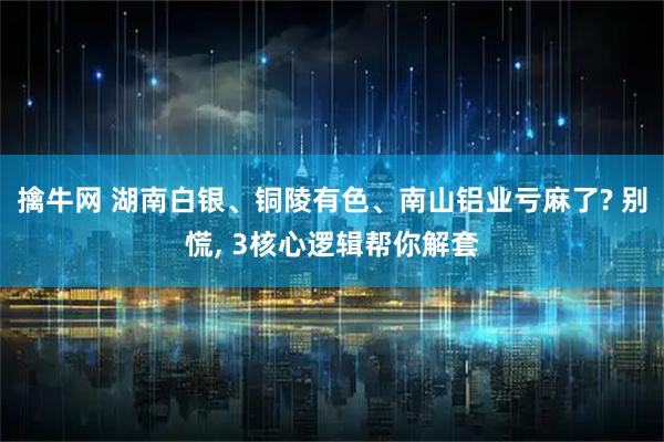 擒牛网 湖南白银、铜陵有色、南山铝业亏麻了? 别慌, 3核心逻辑帮你解套