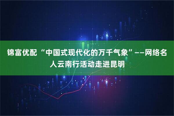 锦富优配 “中国式现代化的万千气象”——网络名人云南行活动走进昆明