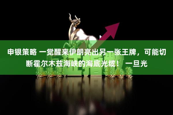 申银策略 一觉醒来伊朗亮出另一张王牌，可能切断霍尔木兹海峡的海底光缆！ 一旦光