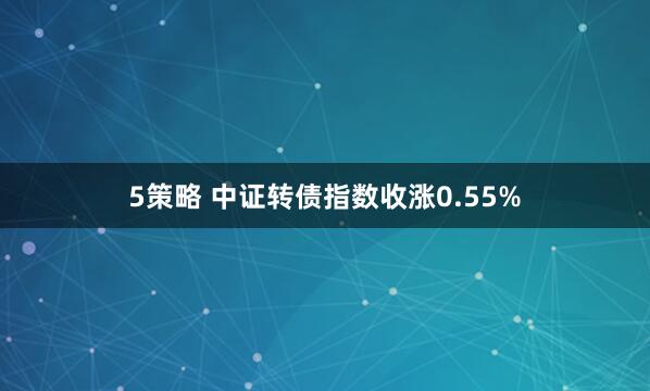 5策略 中证转债指数收涨0.55%
