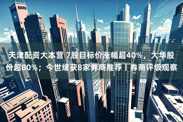 天津配资大本营 7股目标价涨幅超40%，大华股份超80%；今世缘获8家券商推荐丨券商评级观察